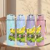 1PC Bear Driving Car Cartoon 750ml Color Plastic Sports Water Bottle Leakproof Flip Straw Lid Suitable for Sports Office Home Use