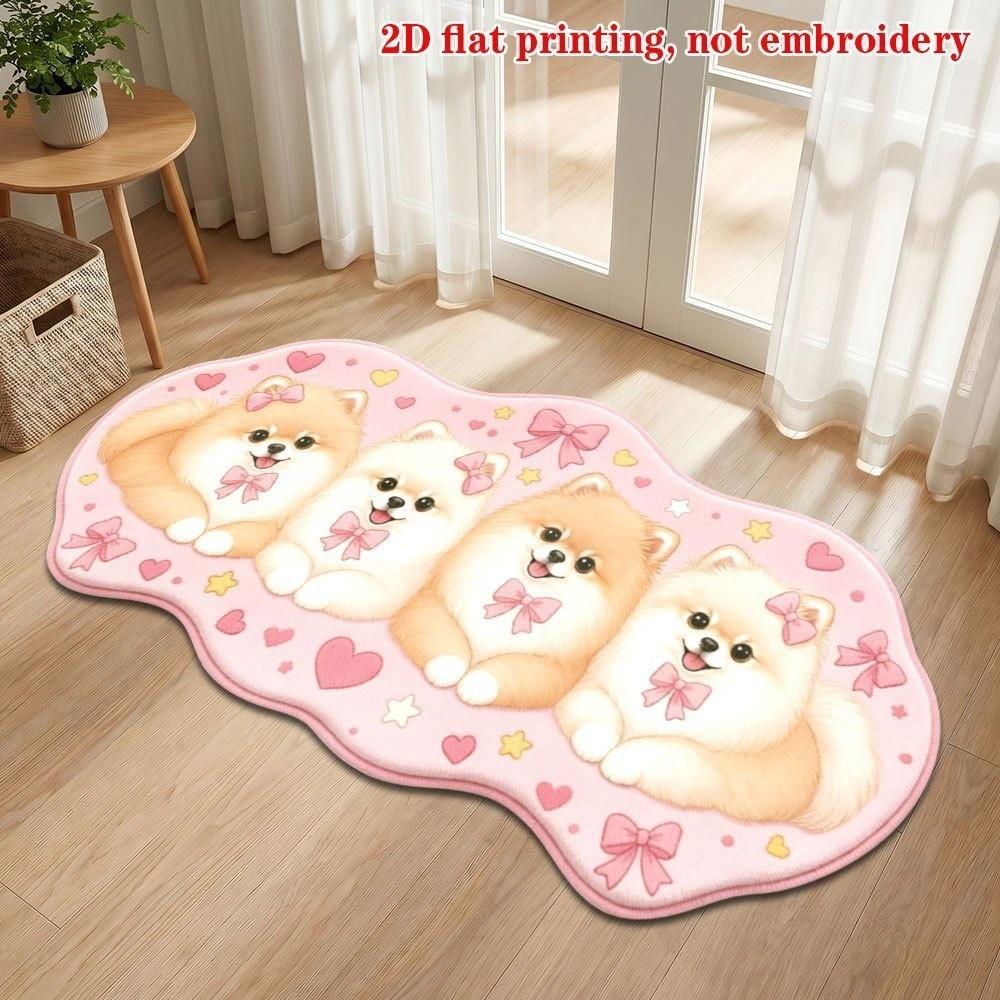 Non-Slip Animal Print Area Rug Faux Cashmere Bedside Mat New Kids Room Rug Bedroom