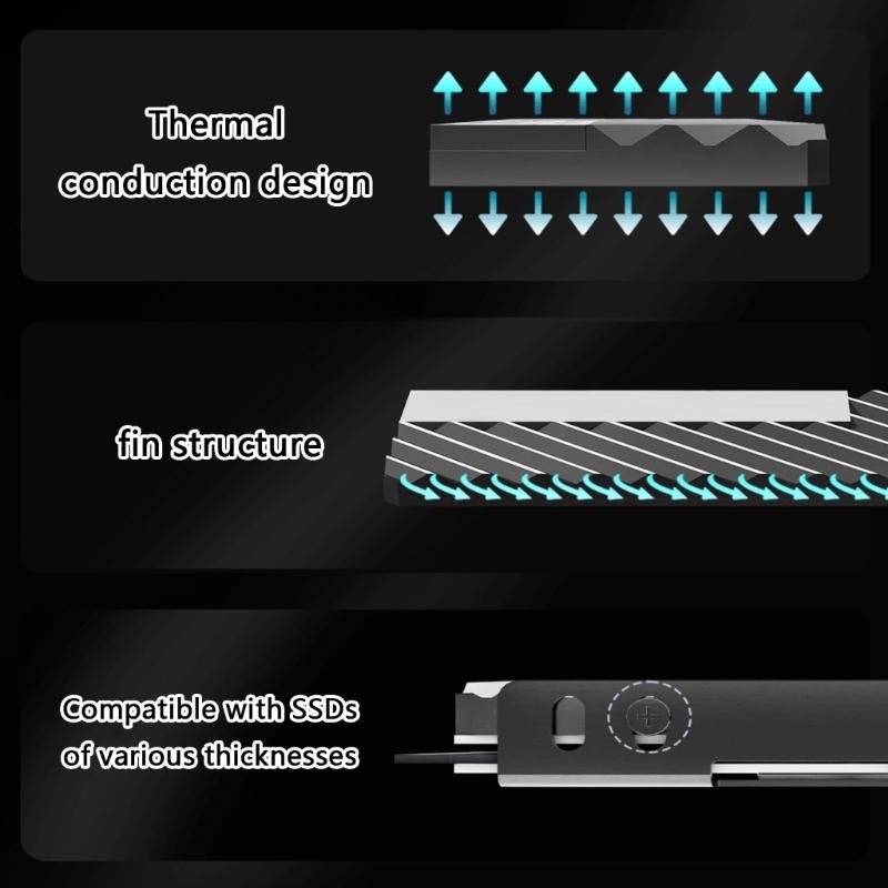 Aluminum Cooling Heatsink Plate For M.2 NVMe SSDs 2280 Optimized Heat Transfer And Easy Installation