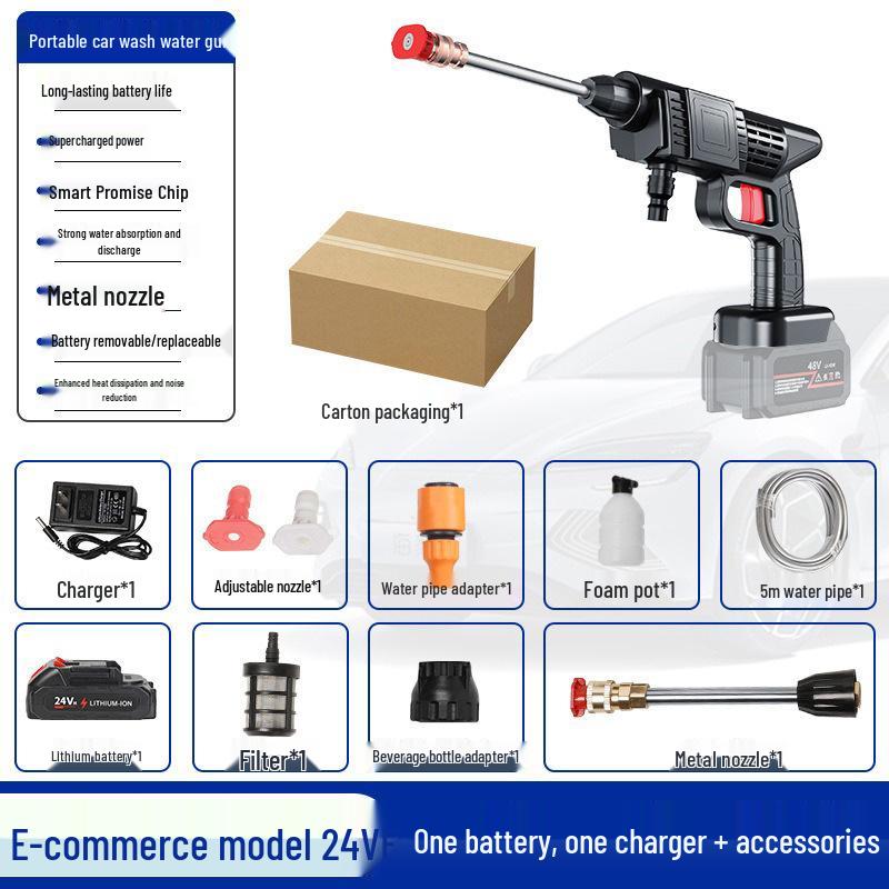 Портативный беспроводной пистолет-распылитель высокого давления для автомойки