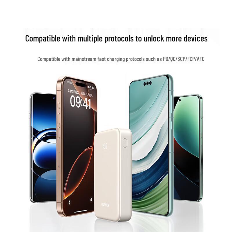 UGREEN 30W 10000mAh Power Bank with Built-in Cable