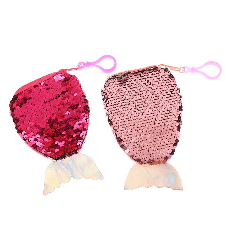 Lovely Sequined Mermaid Tail Coin Purse Cute Small Wallet Money Change Pouch Earphone Storage Bags For Children Gifts