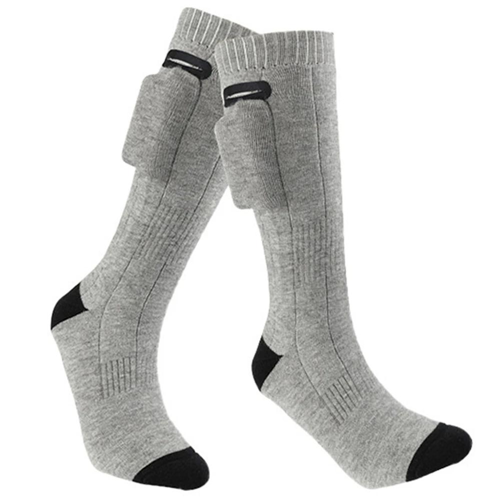 Winter Electric Heated Socks Unisex Rechargeable Heating Feet Warmer W/Battery Bag Outdoor Thermal Skiing Socks for Cold Weather