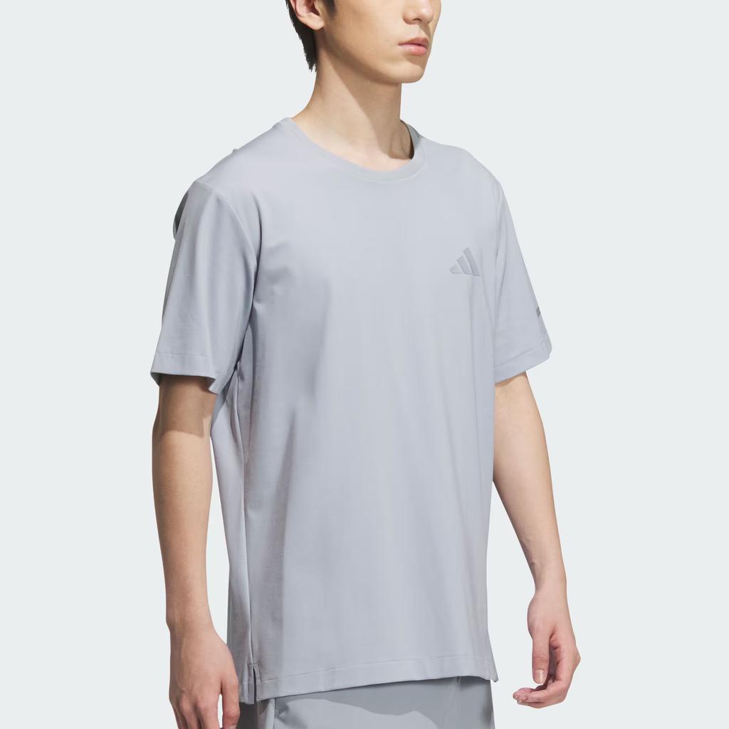 Adidas Спортивная одежда Простая удобная футболка с круглым вырезом и коротким рукавом Мужские топы Серебристо-серый JL6049