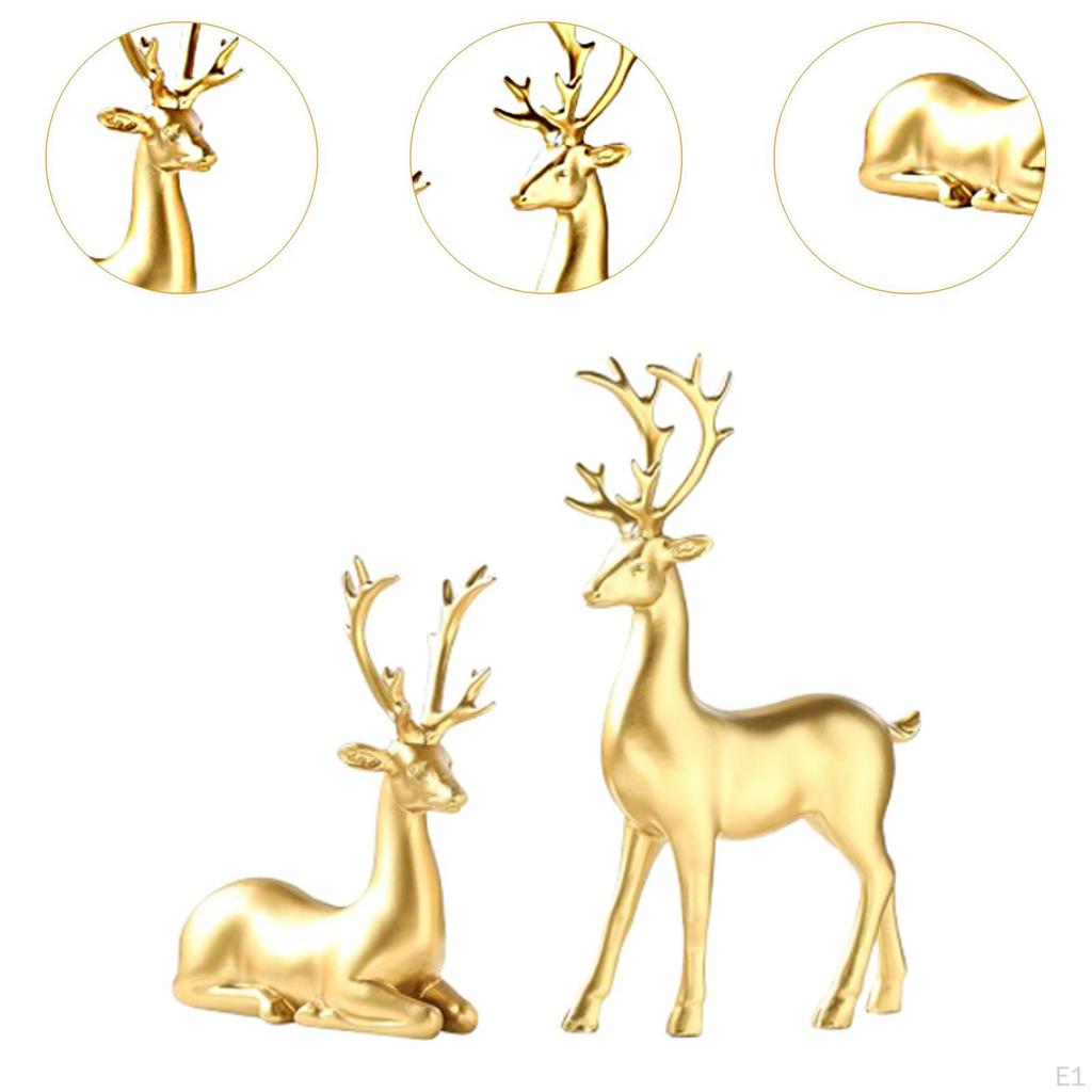 2 шт. Фигурки оленей Украшения в виде оленей Статуэтки для создания праздничной атмосферы Скульптуры для