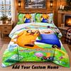 Adventure Time Cartoon Custom Name 3Pcs Bedding Set 1 Bed Sheet 2 Pillowcases Bedroom Home Decor