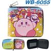 Kirby Short Wallet PU Leather Full Color Cartoon Pattern Zip Coin Purse Pink 1pcs