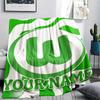 1PC Custom Name Vfl Wolfsburg Patterned Flannel Blanket Suitable For All Seasons for Home Decor Warmth and Comfort Gifts Holiday Present
