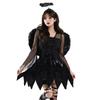 Женский костюм Темного Ангела на Хэллоуин, маскарадный костюм, косплей, черное платье