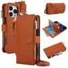 Card Slots Zipper Leather Wallet Case Flip Phone Case for IPhone 16 15 14 13 12 11 Pro Max Plus Promax 16e Ring Lanyard Purse