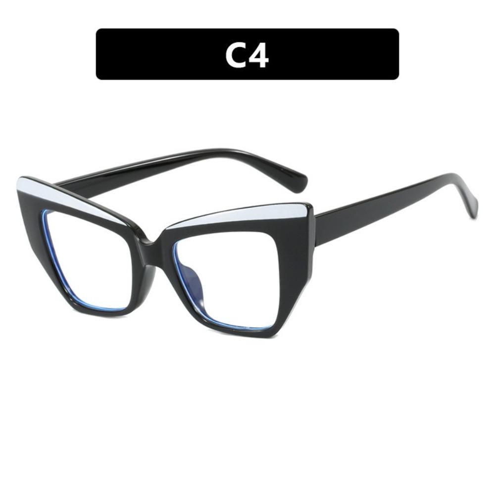 Retro Colorful Cat Eye Glasses Frame Colorable Lens Big Frame Anti Blue Light Glasses Clear Lens Protective Eyewear Travel