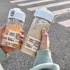 Water bottle unprinted plastic water cup high value male and female students simple accompanying cup outdoor with tea compartment with handle cup
