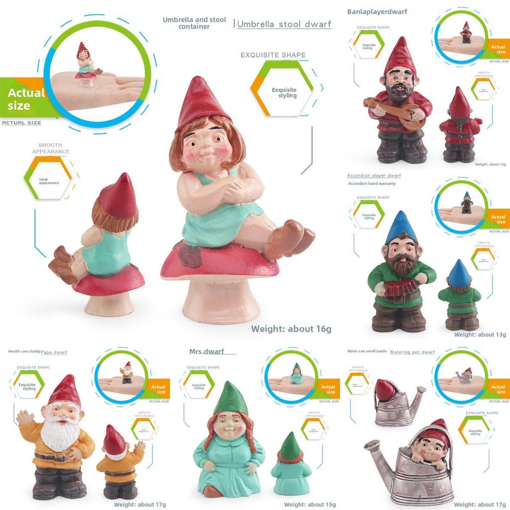 Christmas Dwarves Elves Family Character Models For Garden Micro Landscape And Decoration