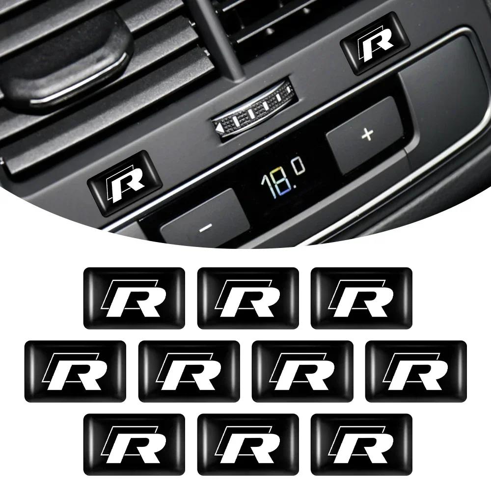 hijk1 ·10pcs logo Drip glue Badge Emblem sticker car accessories decoration For Volkswagen VW Golf 4 6 7 GTI Tiguan Passat B5 B6 Caddy