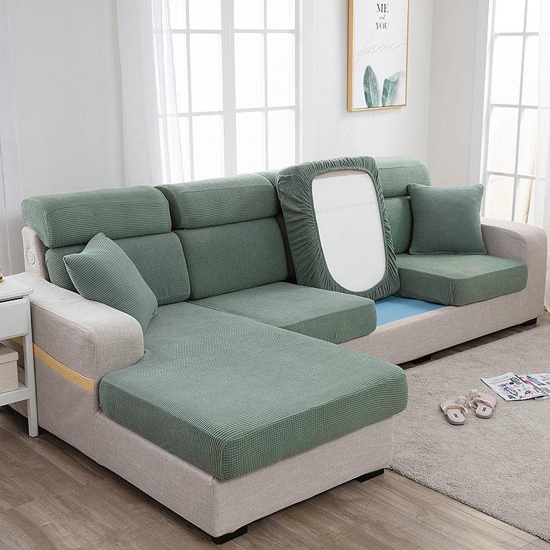 Sofa Seat Cover Thickened Living Room Furniture Protective Cover Seat Cushion Elastic Solid Color Dustproof Sofa Towel 1234 Seat