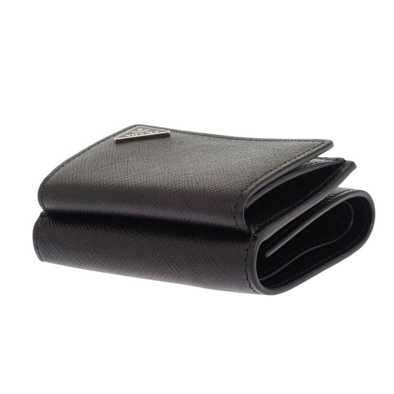 PRADA  2MH021_QHH_F0002 Tri-fold wallet black Safiano mens