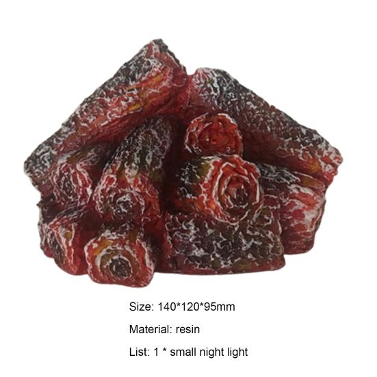 Ночник, реалистичный настольный орнамент, многоразовый креативный имитация древесного угля, светодиодный светильник пламени для двора