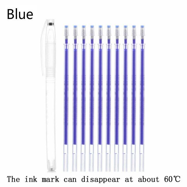 10 Pcs Fabric Markers Pencil Fade Out for Drawing Lines Disappearing Marker Pens Heat Erase Pen PP Multi Purpose DIY Craft Sewing Accessories