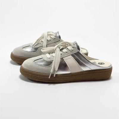 Женские тапочки осень-лето мода женские полутапочки Баотоу одежда молодежные девушки новый стиль кексы шнуровка повседневные шлепанцы обувь