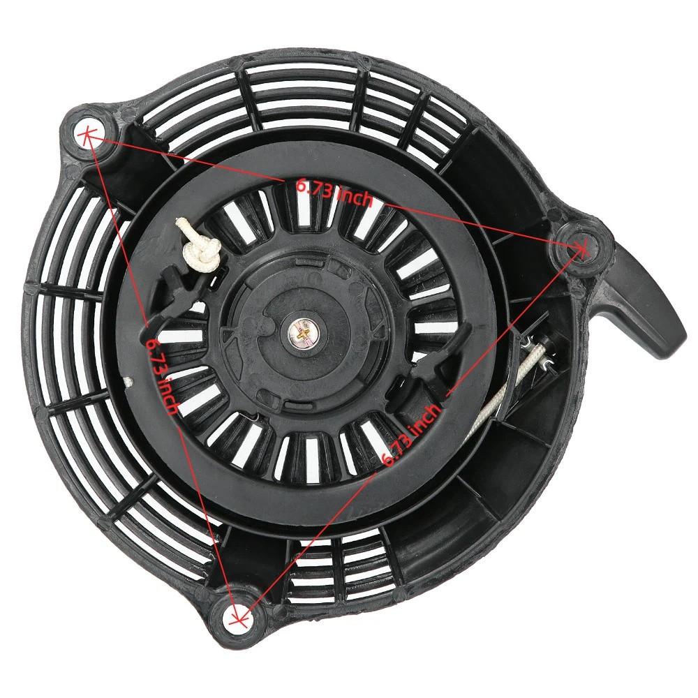 Black Recoil Starter Assembly Replacement Part Lawn Mower Replacement Lawn Mower Engine