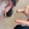 Темпераментные женские металлические серьги, витые геометрические серьги-пусеты в форме круга, для свадебной вечеринки