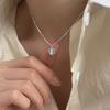 Simple Lucky Bean Love Clavicle Chain for Girls Women Double Layer Heart Pendant Necklaces Korean Sweet Jewelry Gifts