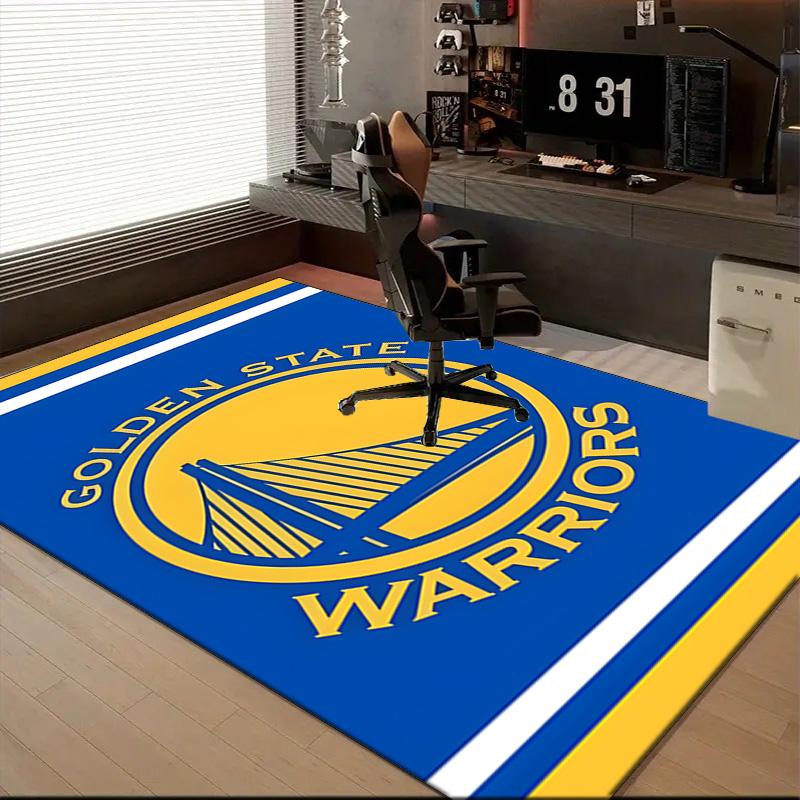 Golden State Warriors Logo Rug Game Carpet, Floor Mat for Bedroom Living Room Entryway Rug, Home Decor Idea Gift for Christmas birthday