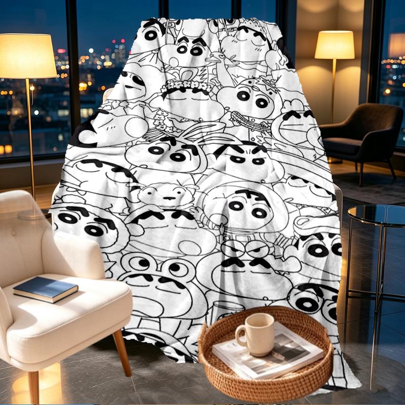 Crayon Shin Print Blanket - Soft & Comfortable, for Bedroom, Travel, Sofa, Home Decoration - Birthday Christmas Gift for Friend