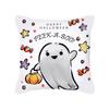 Halloween Cushion Cover Cartoon Black Cat Ghost Happy Pumpkin Printed Pillow Cover Home Decor Square 18x18 Inches Pillowcases