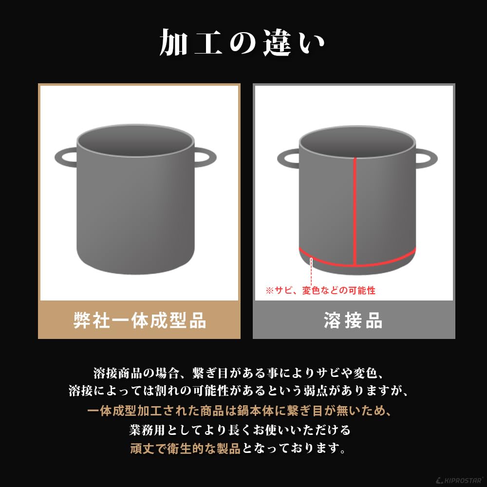 IH Compatible Stainless Steel Pot 24cm Full of Water 11L 3 Layer Bottom Structure KIPROSTAR Commercial Use Two Hands Deep Type Dishwasher Safe (with