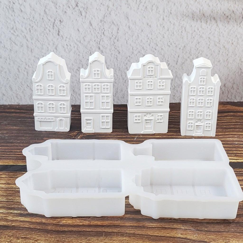 Гибкая силиконовая форма в виде домика для Resin Art, изготовления конфет, декоративных украшений, инструмент для рукоделия, дизайн с легким извлечением