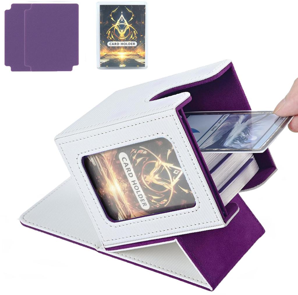 100+ Load Trading Card Deck Box for MTG Commander Display with 2 Dividers Game Sports Card Storage Box PU Magnet Deck Case