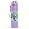 1PC Swimming Sea Turtle 750ml Color Plastic Sports Water Bottle Leakproof Flip Straw Lid Suitable for Sports Office Home Use