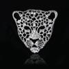 Head Hollow Collar Pins Luxurious Men Badges Leopard Brooch Rhinestone Brooch Male Ornaments
