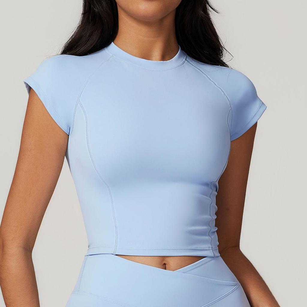 Women's Eco-Friendly Recycled Quick-Dry High-Strength Running T-Shirt with Cap Sleeves 8799