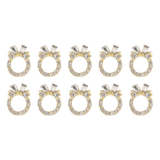 10Pcs Manicure Decor Three-dimensional Shining Stunning Visual Effect DIY Alloy Butterfly Heart Water Drop Garland Nail Charm Nail Salon Supply