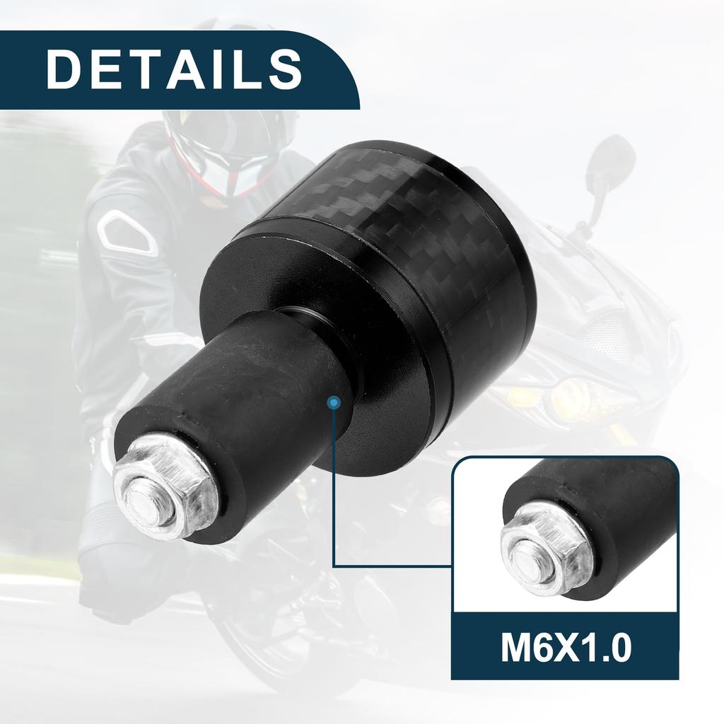 TUCKBOLD Motorcycle Handlebar End Plugs Aluminum Alloy 7/8" 22mm Fashionable | Front Handlebar Grip Cap Gear Balance Plug Black 2pcs