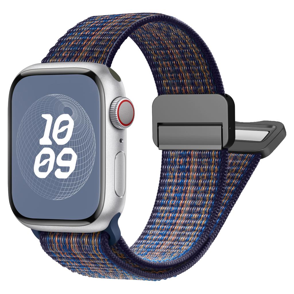 Nylon Loop Strap for Apple watch band 40mm 45mm 44mm 49mm 41mm 38mm 42mm Magnetic bracelet iWatch series 9 8 7 6 5 3 ultra 2 se