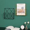 Wall Shelf Modern Style Space-saving Chic Grid Design Wall Mounted Magazines Storage Rack for Home