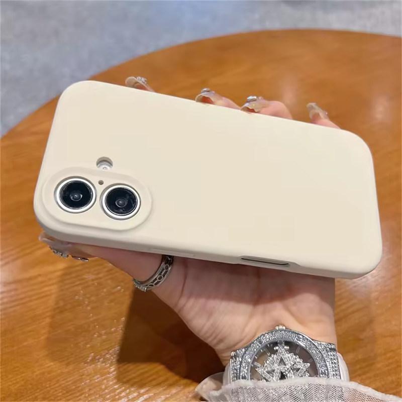 Высококачественный жидкий мягкий силиконовый чехол для телефона для iPhone 16 15 14 12 13 Pro Max Plus Защита камеры Ударопрочный бампер Задняя крышка