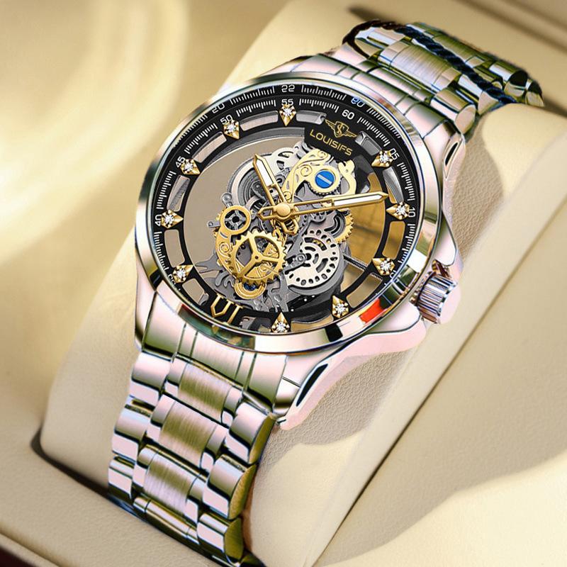 Men Quartz Watch Skeleton Wristwatch Skeleton Retro Man Watch Clock Watches