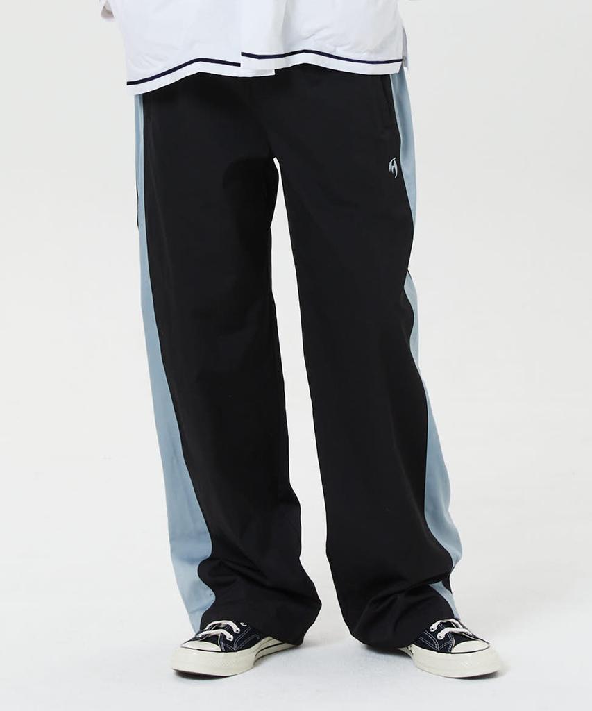 WAIKEI Line Colorblock Wide Track Pants Black