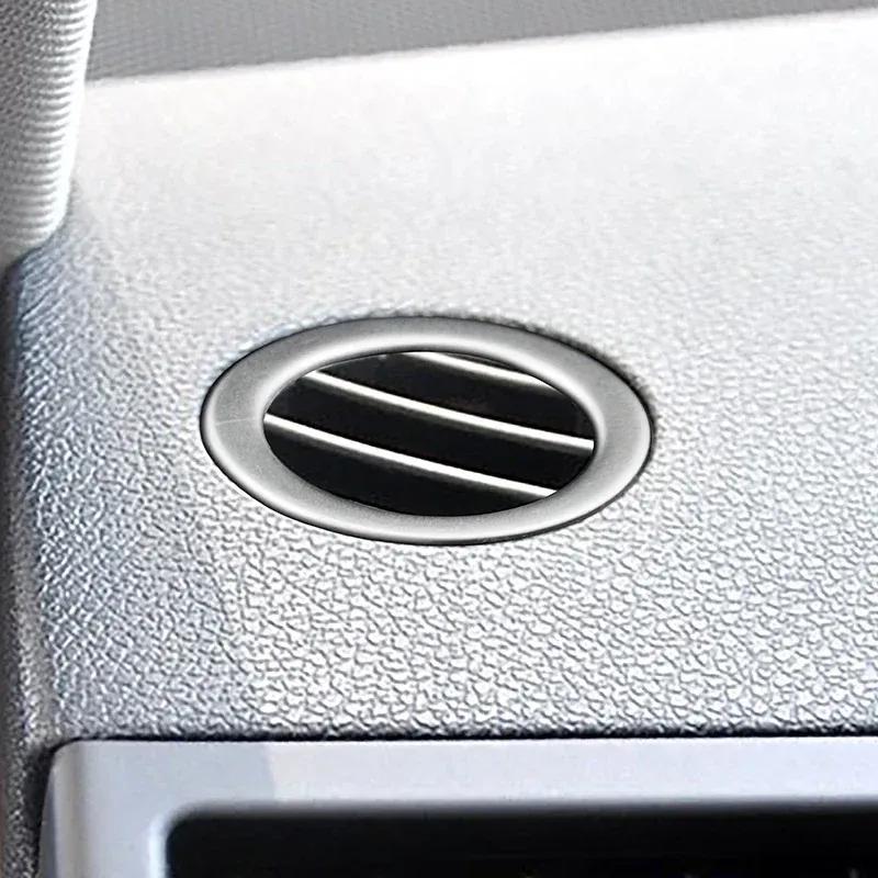 Stainless Steel Dashboard Air Conditioning Outlet Rings Decoration Cover Trim For Mercedes Benz C Class W204 2007-2014 Styling