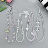 Detachable Love-heart Butterfly Phone Keychain Cartoon Phone Chain Wrist Strap  for Women Girls