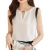 Sleeveless Chiffon Loose Perfect for and Summer [MSFQSNB] Women's Blouse, V-Neck, Summer, Fit, Slimming, Tucked, Casual, Figure-Flattering, Stylish,