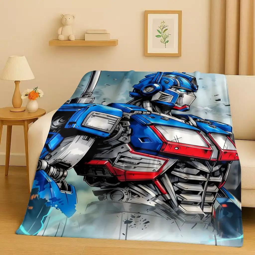 3D  Gundam Cartoon Robot Christmas Gift Flannel Blanket,Ultra Soft Warm Plush Throw for Home Bedroom Bed Sofa Cover Office