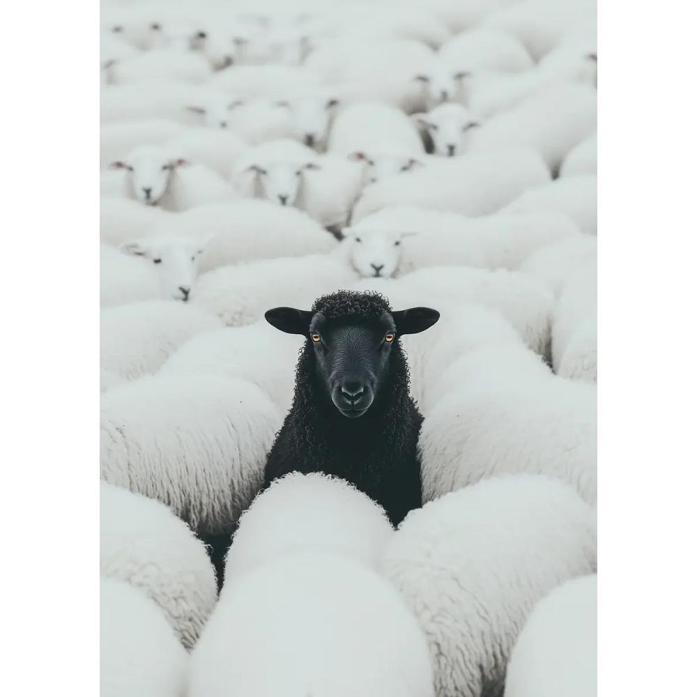 Black Sheep Canvas Poster, Art Decor Classic Retro Style, Frameless Wall Hanging Decor Print Painted Artwork, Home Decor