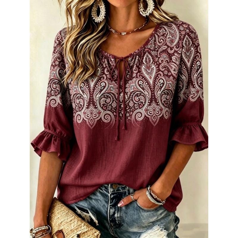 Летняя простая повседневная женская рубашка с коротким рукавом, свободный дизайн со спущенным плечом, удобный дышащий топ для ежедневных поездок