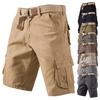 Мужские летние шорты плюс, свободные, повседневные, с несколькими карманами и рабочей одеждой, укороченные брюки