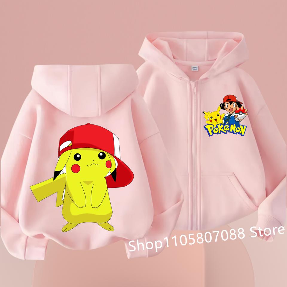 Boys Girls Fashion Streetwear Kids Zip Up Hoodie Jacket Japanese Anime Printed Zipper Sweatshirt Casual Coat
